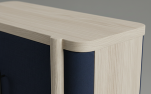 Buffet moderne à 2 portes en chêne massif pour salon - Rangement résistant à l'eau avec design minimaliste - Product Image 6