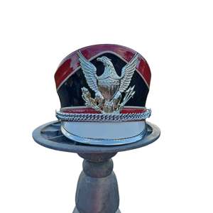 Chapeau haut de forme classique de style Napoléonien français pour fanfare, avec logo métallique élégant sur le devant, équipement de qualité supérieure Root Fight Gear - Product Image 2