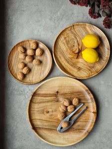 Assiettes en bois durables et écologiques, faites à la main, design classique, compatibles lave-vaisselle, vaisselle en bois - Product Image 3