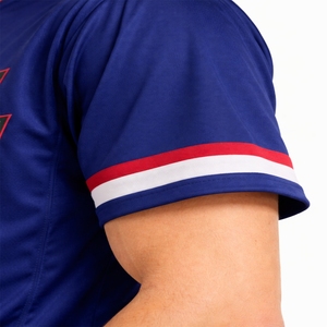 Maillot de baseball pour hommes à manches courtes avec boutons, personnalisable pour équipe sportive, en tissu polyester respirant et léger à séchage rapide - Product Image 5