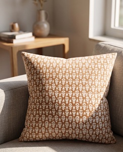 Premium Quality Hand-Printed Floral Pattern Decorative <b>Cushion</b> <b>Cover</b> - Product Image 1