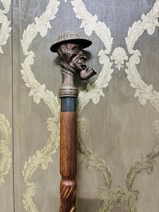 Bastón de diseño con cabeza de Joker, de latón y palisandro, estilo vintage, acabado marrón, para colgar en la pared, graduación, Halloween, Acción de Gracias - Product Image 3
