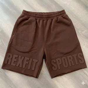 Shorts de sport Rexfit personnalisés avec logo, respirants, pour entraînement en salle, en tissu premium, shorts de basketball pour hommes, shorts athlétiques en mesh marron - Product Image 4