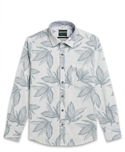 Chemise décontractée pour homme en lin/coton imprimé floral de haute qualité, col rabattu, bouton unique, manches longues, tissée, respirante, été - Product Image 4