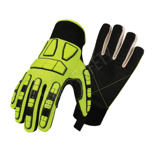 Gants de sécurité en cuir synthétique de qualité supérieure, résistants aux chocs, à l'huile et au gaz - pour travaux de perçage industriels et utilisation mécanique - Product Image 1