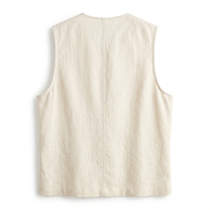 Men's Summer <b>Linen</b> <b>Vest</b> <b>Top</b> Breathable Casual Sleeveless <b>Top</b> OEM ODM Wholesale Factory Private Label Low MOQ - Product Image 5