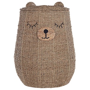 Cesta de Almacenamiento Infantil de Mimbre Natural Hecha a Mano con Diseño de Oso de Peluche, Venta al por Mayor, Ecológica, Hecha en Vietnam - Product Image 1