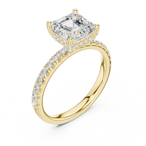 Precio bajo directo de fábrica para anillo certificado GRA elaborado con oro amarillo de 14k y diamante cultivado en laboratorio con corte Asscher al precio más bajo. - Product Image 4