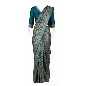 Sari tendance pour femme, vêtement traditionnel indien drapé, imprimé et brodé, tenue ethnique pour mariage, fête, festival - Product Image 2