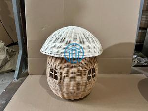 Round <b>Rattan</b> Kids House <b>Storage</b> <b>Basket</b> Natural Wicker Children Toy <b>Storage</b> <b>Basket</b> Montessori Nursery Playroom Organizer Kid Room - Product Image 2