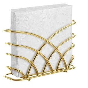 Porte-serviettes en métal doré de luxe, organiseur de mouchoirs décoratif, porte-papier de table pour table à manger, cuisine, maison, hôtel, décoration - Product Image 5