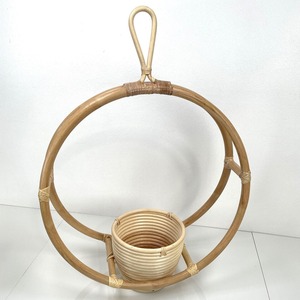 Pot de fleurs en rotin de grande taille, jardinière en cannage tressé, paniers suspendus décoratifs pour plantes - Product Image 6