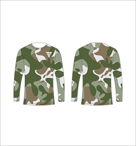 Camiseta de Manga Larga para Hombre, Camuflaje Verde Oliva, Diseño Abstracto de Bosque, Cuello Redondo, Estilo Casual, Ropa Deportiva, para Gimnasio y Entrenamiento - Product Image 3