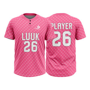 Custom Men's Digital Printed 2 Button Short Sleeve <b>Baseball</b> Jerseys Custom Team Name Logo 100% Breathable Polyester Quick Dry - Product Image 1