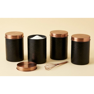 Luxury Pure Brass <b>Kitchen</b> <b>Storage</b> Canister With Airtight Lid Premium Matte Gold Food Safe <b>Container</b> For Tea Coffee Spices - Product Image 5