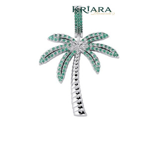 Pendentif palmier SHINE.XL en argent 925 plaqué moissanite, bijoux hip-hop unisexe pour tous les jours - Product Image 4