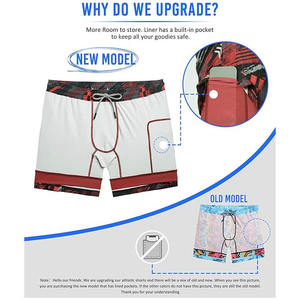 Shorts de sport décontractés pour hommes en tissu éponge, séchage rapide, anti-plis, avec ourlet fendu, taille élastique, respirants, pour le yoga - Product Image 2