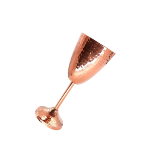 Fancy Hammered Copper Wine Goblet Glass Pure Solid Copper Chalice Antique Style Metal Bar <b>Accessory</b> <b>Drinkware</b> For Home Hotel - Product Image 1