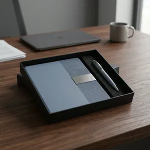 Coffret Cadeau d'Appréciation pour Bureau d'Entreprise : Agendas Exécutifs Personnalisés, Stylos à Bille Coordonnés, Couverture Rigide Élégante - Product Image 2