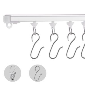 Set di binari per tende da soffitto 9,9 piedi/3 metri, sistema in lega autoadesivo senza foratura - per tende divisorie - Product Image 1