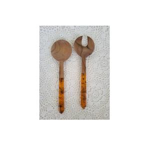 Servidor de ensalada de madera y resina de la mejor calidad para servir ensaladas en el hogar, la cocina, fiestas y eventos a precio de fábrica al por mayor. - Product Image 1