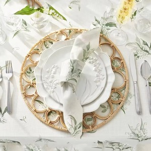 Assiette de présentation en rotin style bohème chic pour table à manger, faite à la main, fournisseur exportateur - Product Image 4