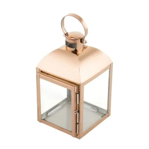 Lanterne en fer moderne avec poignée pour la décoration de la maison, porte-bougie, cadre en métal noir, design durable, lanterne vintage - Product Image 3