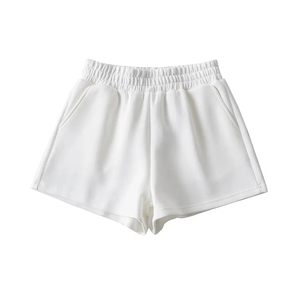 Women Mid Waist Fleece Sweat <b>Shorts</b> Solid Sporty Casual Wear Pockets Breathable 100% Cotton Knitted Fabric Running <b>Shorts</b> - Product Image 1