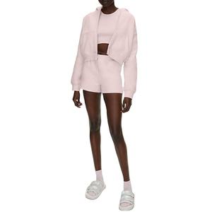 Women New Arrivals Oversized Hoodies and <b>Shorts</b> Tracksuit 340gsm French Terry Quality Cotton <b>Zip</b> up Hoodie Sweatsuit 2026 - Product Image 4