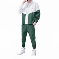 Ensemble de survêtement coupe-vent à capuche pour homme, color block, vêtements de sport personnalisés, léger, respirant, streetwear, veste et pantalon de jogging 2-en-1