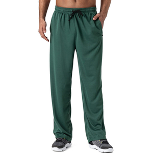 Pantalones deportivos casuales de algodón para hombre, de cintura media, con logo personalizado, lisos, de gran tamaño, estilo frontal plano, superventas al por mayor - Product Image 1