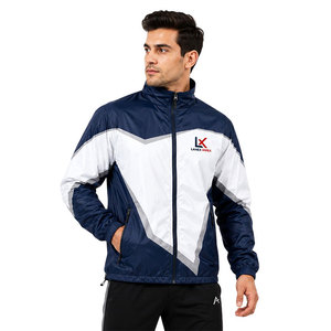 Custom Men Blue Windbreaker <b>Jacket</b> <b>Lightweight</b> Waterproof Zip Up Sports <b>Running</b> Training <b>Jacket</b> Outdoor Casual Wear OEM Service - Product Image 1
