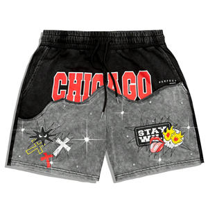 Shorts Homme Personnalisés OEM Double Couche, Style Décontracté Vintage, Effet Délavé Acide, 100% Coton, Séchage Rapide, Coupe Mi-Haute Streetwear - Product Image 6