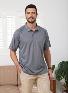 High Quality Custom Mens for Shirt Spandex/Polyester Fabric Quick Dry Breathable Short Sleeve Business Casual Golf Uniform - Product Image 4