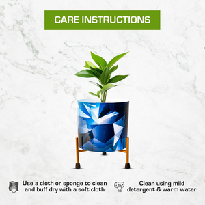 Macetero de Metal Azul con Soporte de Hierro, Maceta Decorativa para Interiores, Soporte Elevado Moderno para Plantas Suculentas, Decoración del Hogar - Product Image 4