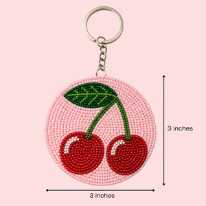 Porte-clés brodé de perles fantaisie pour articles cadeaux, porte-clés tendance fait main en perles brodées pour femmes - Product Image 1