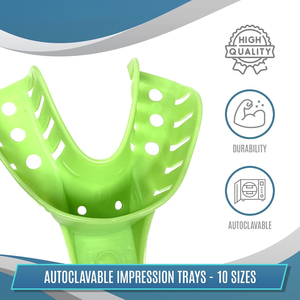 Juego Profesional de 12 Bandejas Metálicas para Impresiones Dentales |   Bolsa de Plástico Perforada de Tamaño Mediano (Número 4) - Product Image 4