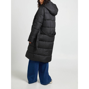 Manteau long matelassé pour femme OEM, veste d'hiver chaude à capuche, vêtement d'extérieur à manches longues, léger, rembourré en coton - Product Image 3