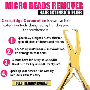 Outils professionnels pour extensions de cheveux, pince pour enlever les perles, pince pour ouvrir les micro-perles, pince argentée polie - Product Image 3