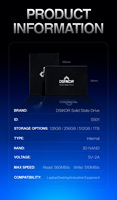 Haute vitesse 2.5 pouces SATA 3.0 1 to/2 to disque SSD interne pour ordinateur portable 500-600 mo/s vitesse de lecture/écriture coque en alliage d'aluminium