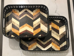 Nouvelle arrivée de plateau de service imprimé en métal doré avec impression mandala multicolore avec tailles personnalisées à des prix abordables par FWE - Product Image 2