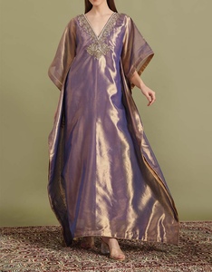 Fashionable <b>Kaftan</b> Abaya Handmade Moroccan Arabian Dress Long Sleeve Polyester Regular Fit Casual Evening Party Wedding Flared - Product Image 2