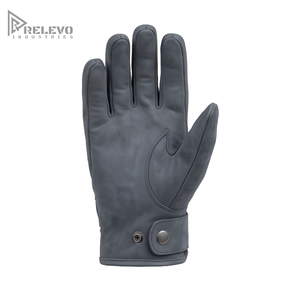 Custom Vintage Grey Suede Leather Motorcycle Gloves, Concealed Moulded Knuckle Biker Gloves Accordion Flex Perforated <b>Fingers</b> - Product Image 3