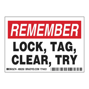 Etiquetas Adhesivas Transparentes y Flexibles Brady Remember Lock Tag para Seguridad LOTO - Product Image 2