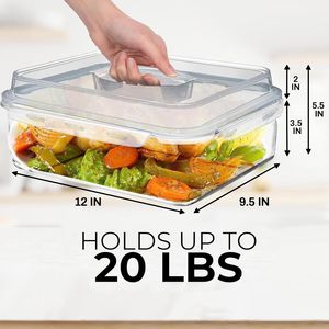 Recipiente de Vidrio Grande para Almacenamiento de Alimentos de 4800 ML/163 Oz/21 Tazas con Tapa Hermética para Guardar Alimentos, Verduras y Frutas - Product Image 2