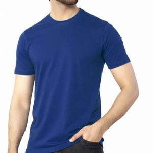 Bulk <b>Mens</b> Solid Pattern 100% Cotton Worsted Breathable Anti-UV Eco-Friendly Casual Short Sleeve Loose Fit T-Shirts-Wholesale OEM - Product Image 6