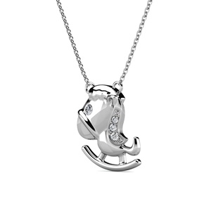 Ciondolo <span class=keywords><strong>a</strong></span> Forma di Unicorno Cavalcabile con Cristalli Swarovski, Gioiello Daisini per Bambine - Product Image 2
