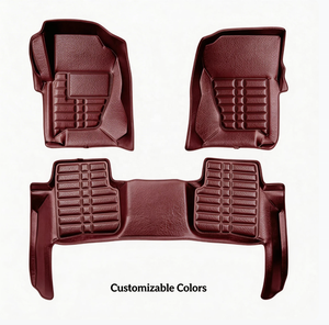 Tapis de sol de voiture en cuir de luxe, ensemble complet de 4 pièces, ajustement personnalisé, imperméable, antidérapant, universel pour véhicules - Product Image 2