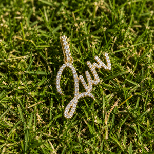 Collar con Nombre Inicial en Cursiva, Personalizado con Piedras Naturales, Estilo Lindo, Unisex, Dijes y Colgantes de Oro Sólido de 14K - Product Image 5