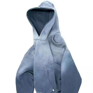 Nouveau modèle 2026 : Sweat à capuche délavé pour homme, 100 % coton, tissu molletonné, avec poches, style décontracté, disponible à la vente en ligne - Product Image 5